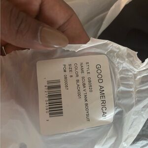 Good American Black Bodysuit with Long Sleeves